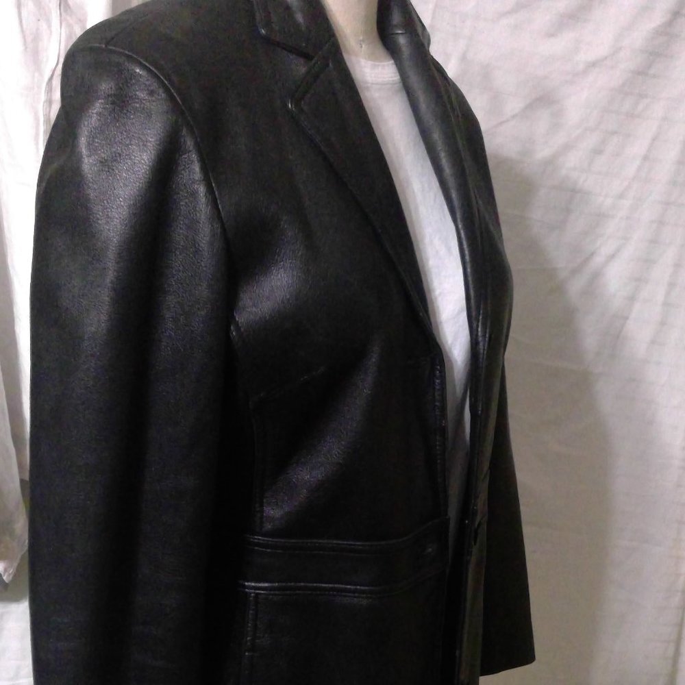 Nine West Leather Coat Size M - Picture 3 of 8